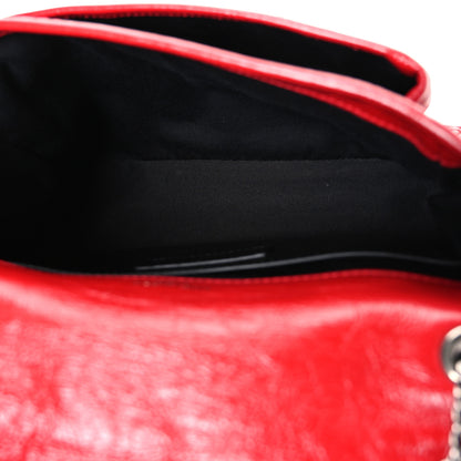 Saint Laurent Crinkled Calfskin Matelasse Monogram Baby Niki Chain Satchel Rouge Eros 4 of 10