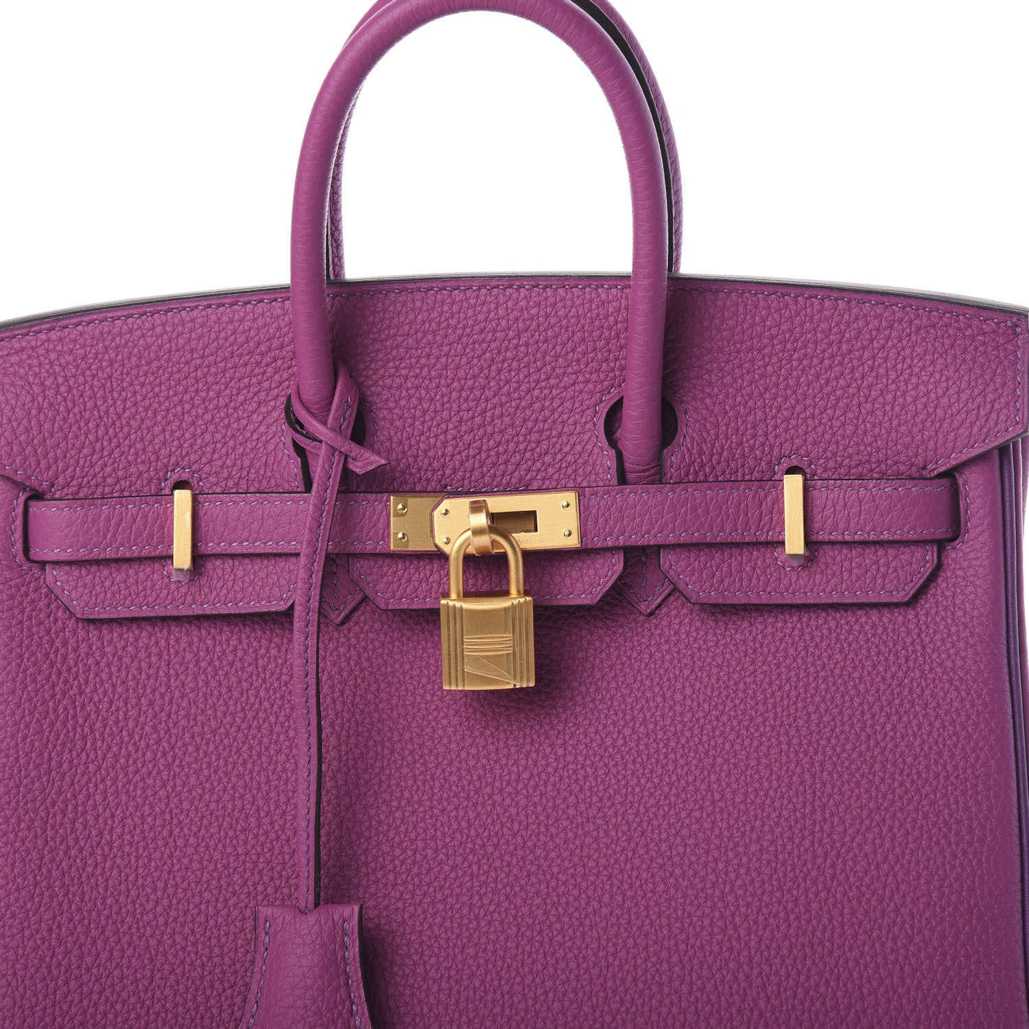 Hermes Togo Horseshoe Birkin 25 Rose Pourpre Anemone 7 of 10