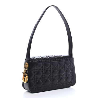 Christian Dior Lambskin Cannage Medium Delidior Flap Bag Black 2 of 8