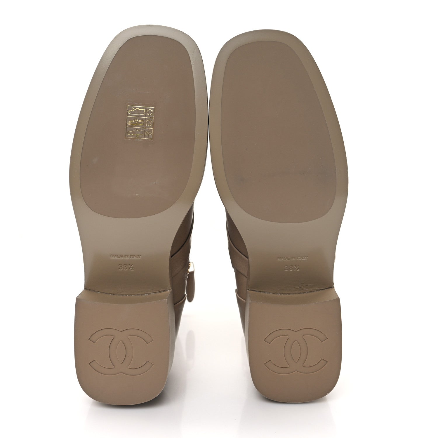 Chanel Shiny Goatskin Cap Toe Short Boots 38.5 Beige 6 of 10