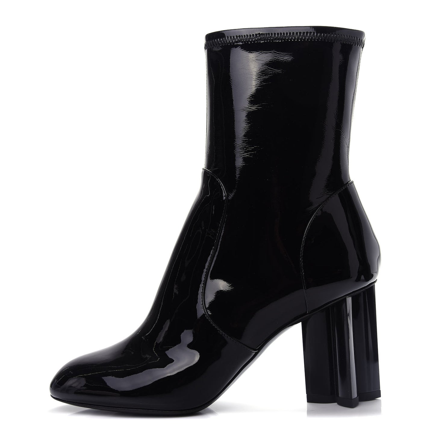 Patent Silhouette Ankle Boots 37 Black