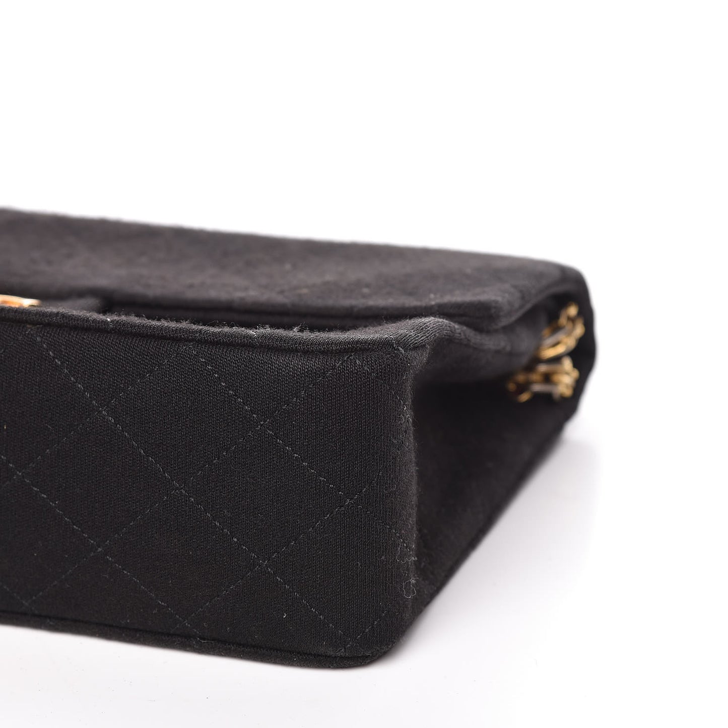 Jersey Quilted Medium Double Flap Black