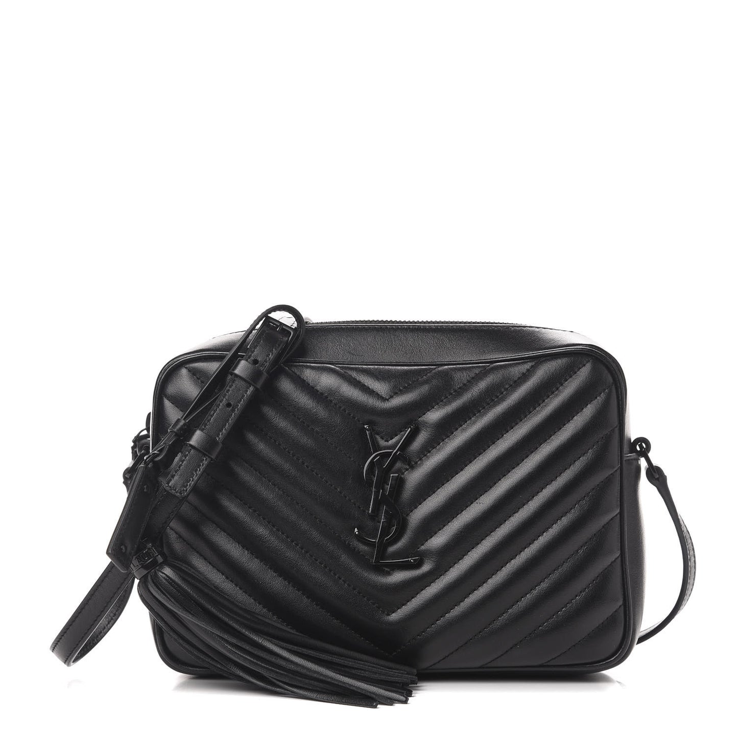 Calfskin Matelasse Monogram Lou Camera Bag Black