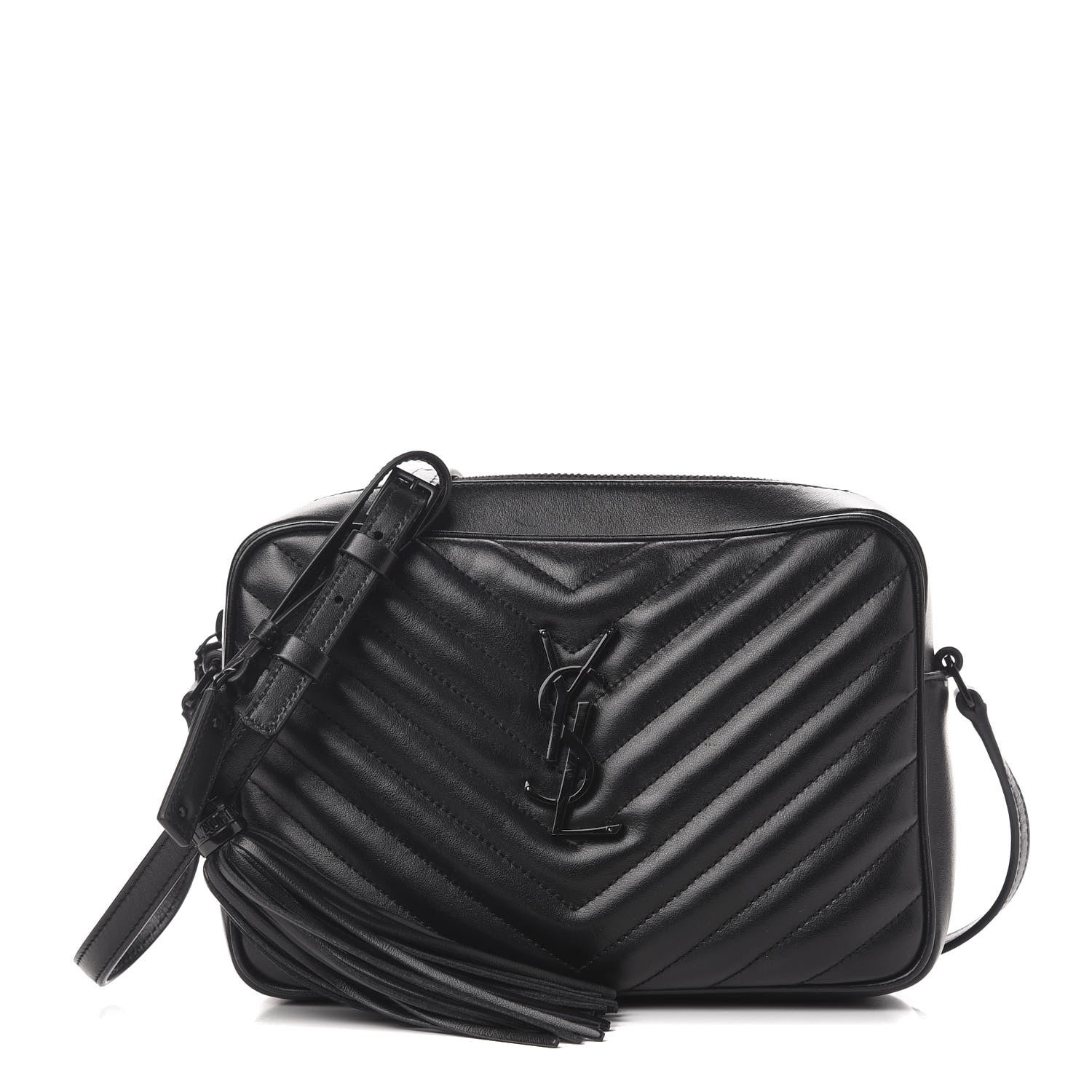 Saint Laurent Calfskin Matelasse Monogram Lou Camera Bag Black 1 of 12