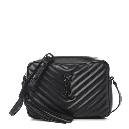 Saint Laurent Calfskin Matelasse Monogram Lou Camera Bag Black 1 of 12