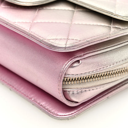 Chanel Metallic Lambskin Like A Wallet Flap Golden Pink 11 of 11