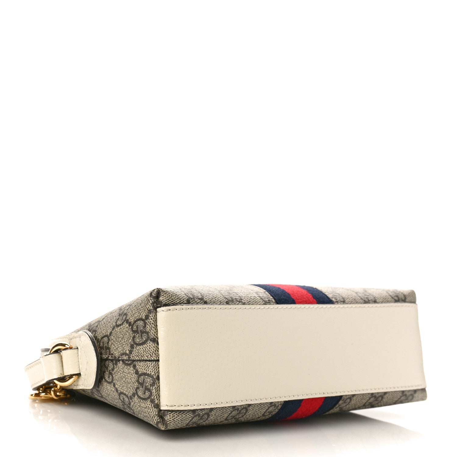 Gucci GG Supreme Monogram Textured Dollar Calfskin Web Small Ophidia Dome Shoulder Bag Beige Ebony Mystic White 4 of 9