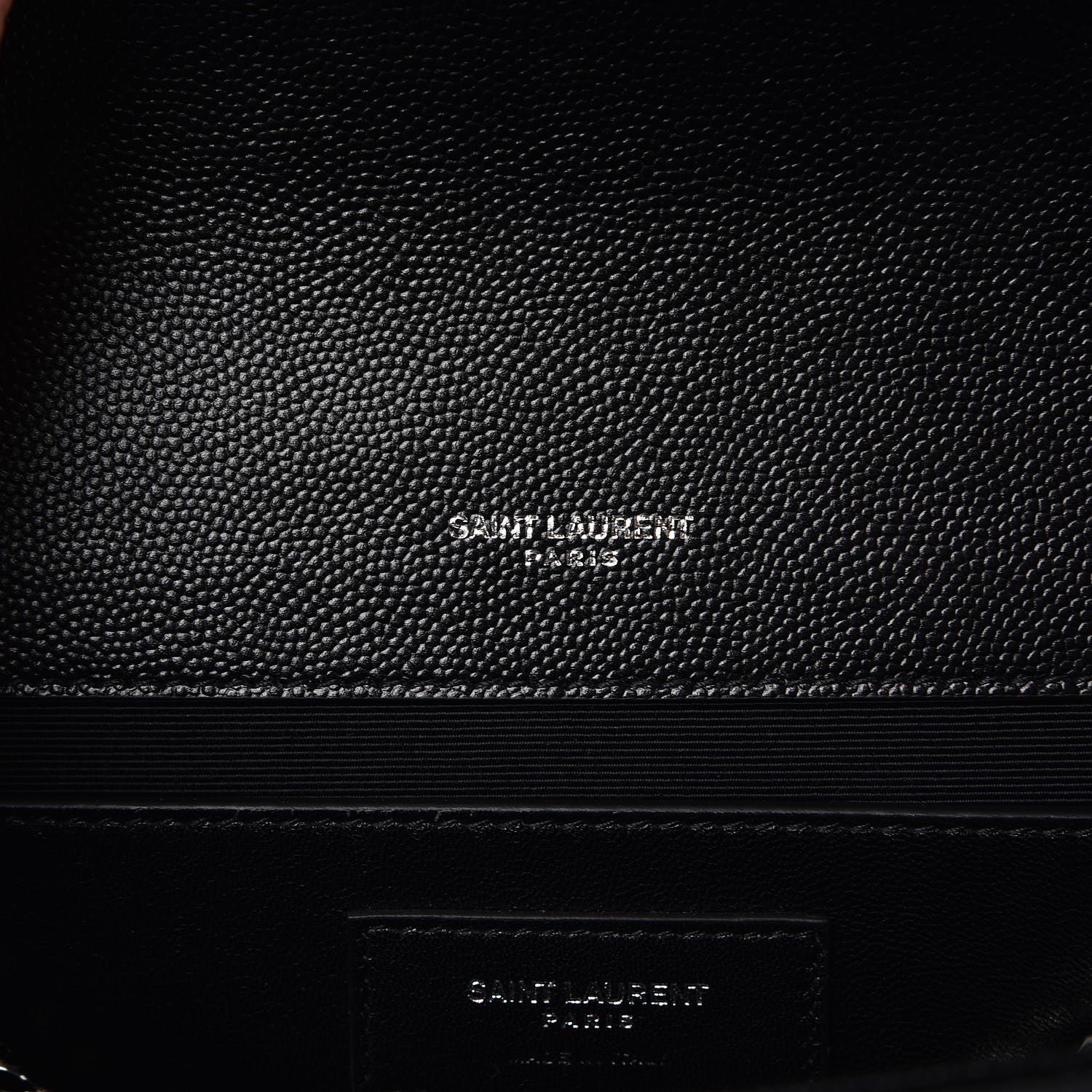 Saint Laurent Grain De Poudre Large Classic Monogram Kate Satchel Black 6 of 7