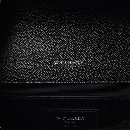 Saint Laurent Grain De Poudre Large Classic Monogram Kate Satchel Black 6 of 7