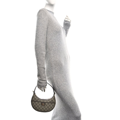 Gucci GG Supreme Monogram Textured Dollar Calfskin Small Ophidia Shoulder Bag Beige Ebony New Acero 2 of 11