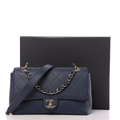 Chanel Caviar Quilted City Walk Flap Navy Blue 10 of 10