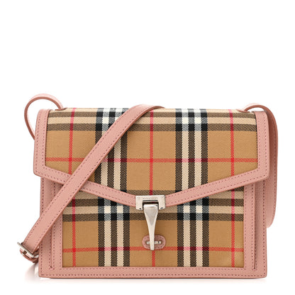 Burberry Grainy Calfskin Vintage Check Small Macken Crossbody Bag Ash Rose 1 of 11