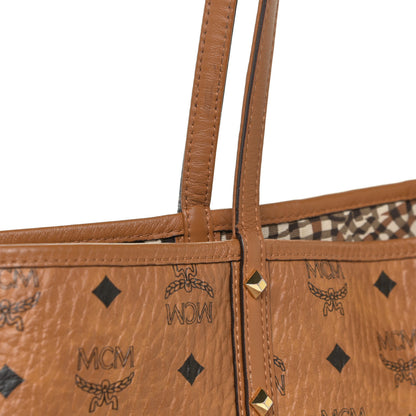 MCM Visetos Medium Liz Reversible Shopper Tote Cognac 16 of 19