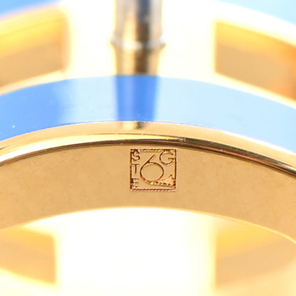 Hermes Rose Gold Lacquered Mini Pop H Earrings Bleu Sature 7 of 8