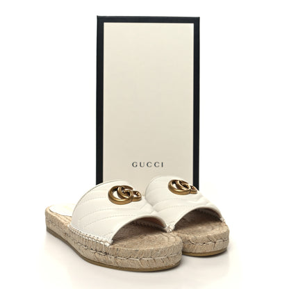 Gucci Nappa Matelasse GG Marmont Espadrille Slide Sandals 35 Great White 11 of 11