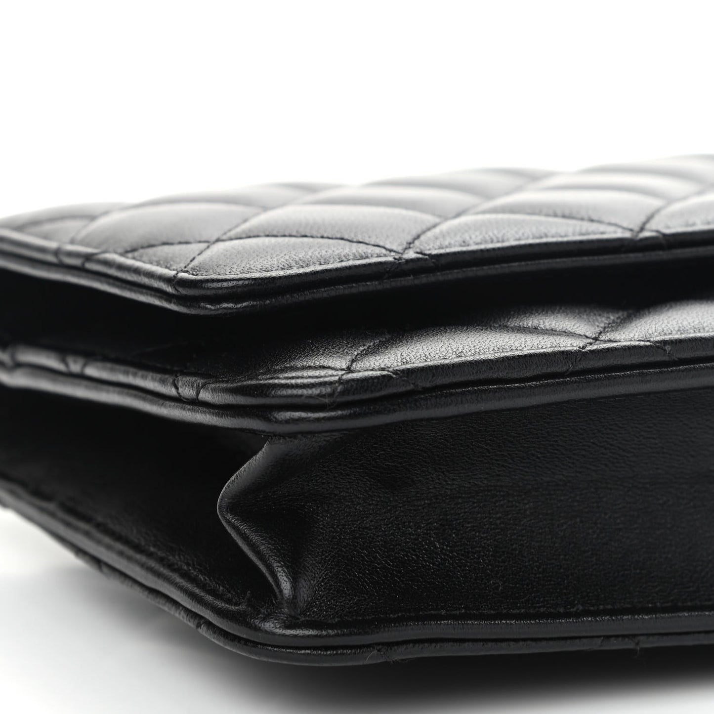 Lambskin Quilted Wallet On Chain WOC So Black