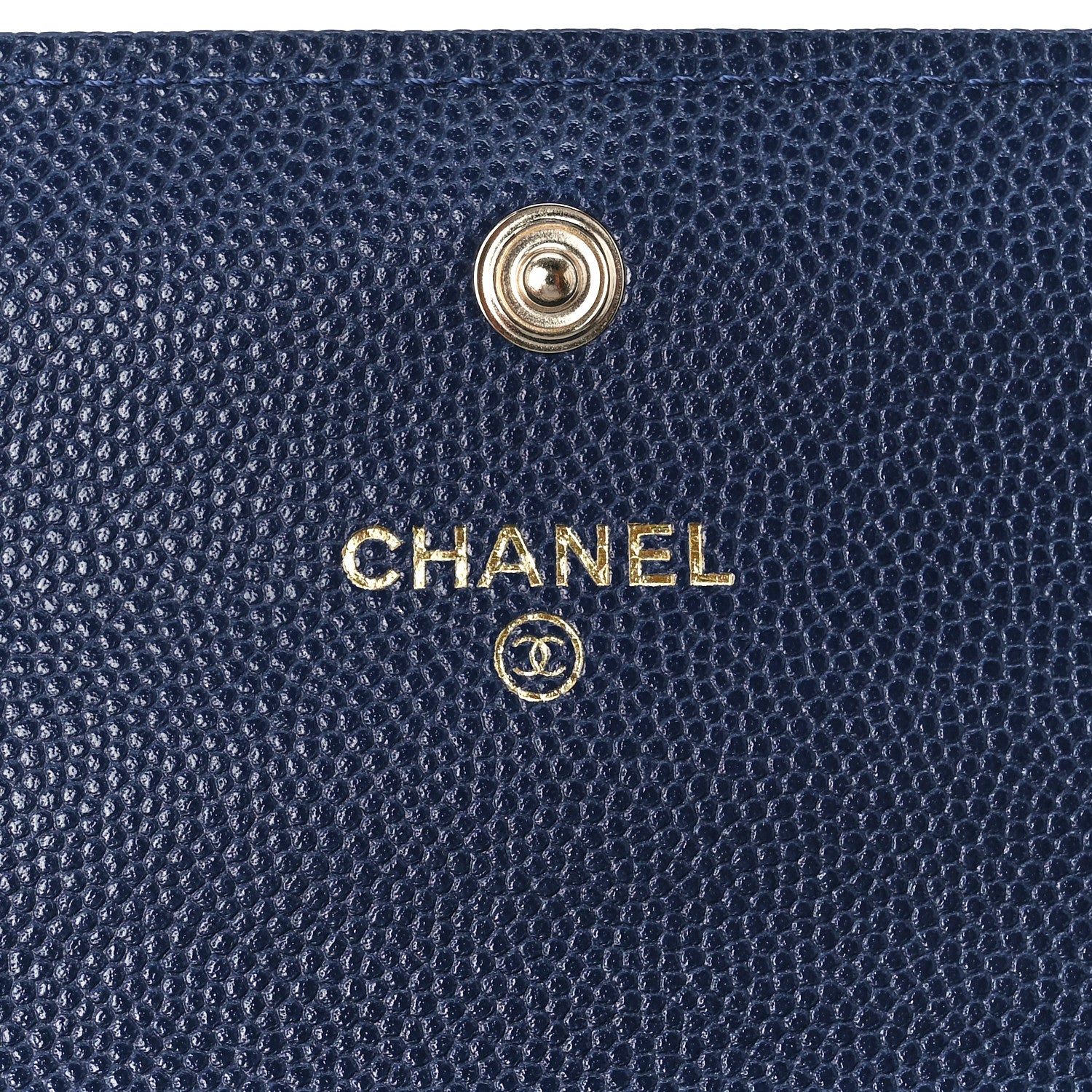 Chanel Caviar Quilted Crystal Long Flap Wallet Navy Blue 6 of 13