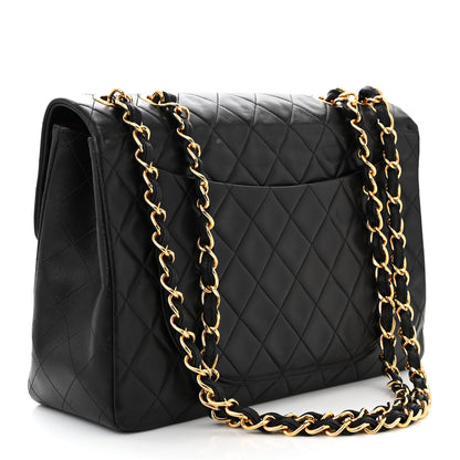 Chanel Lambskin Quilted XL Jumbo Single Flap Black 3 of 10