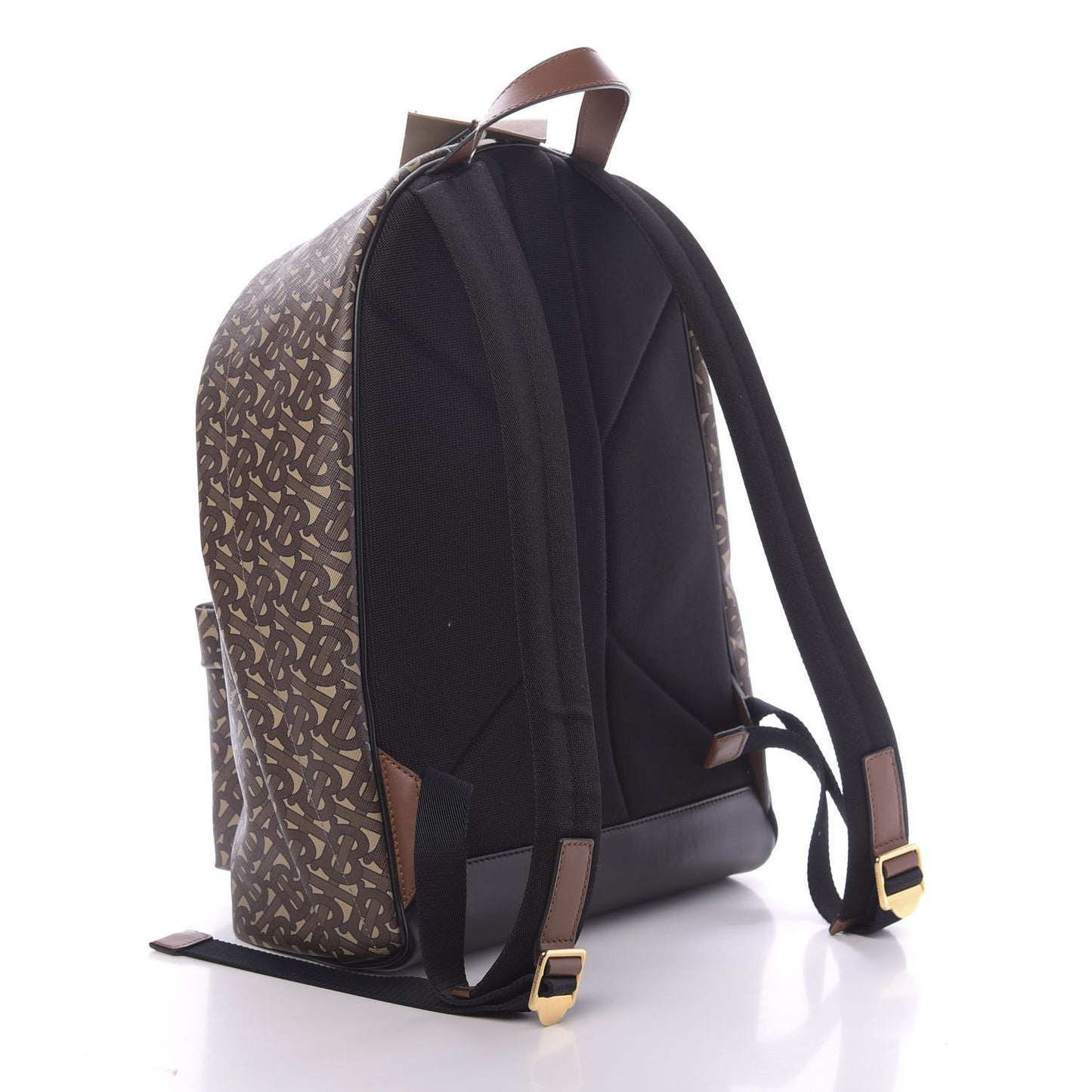 E-Canvas Monogram Stripe Backpack Bridle Brown