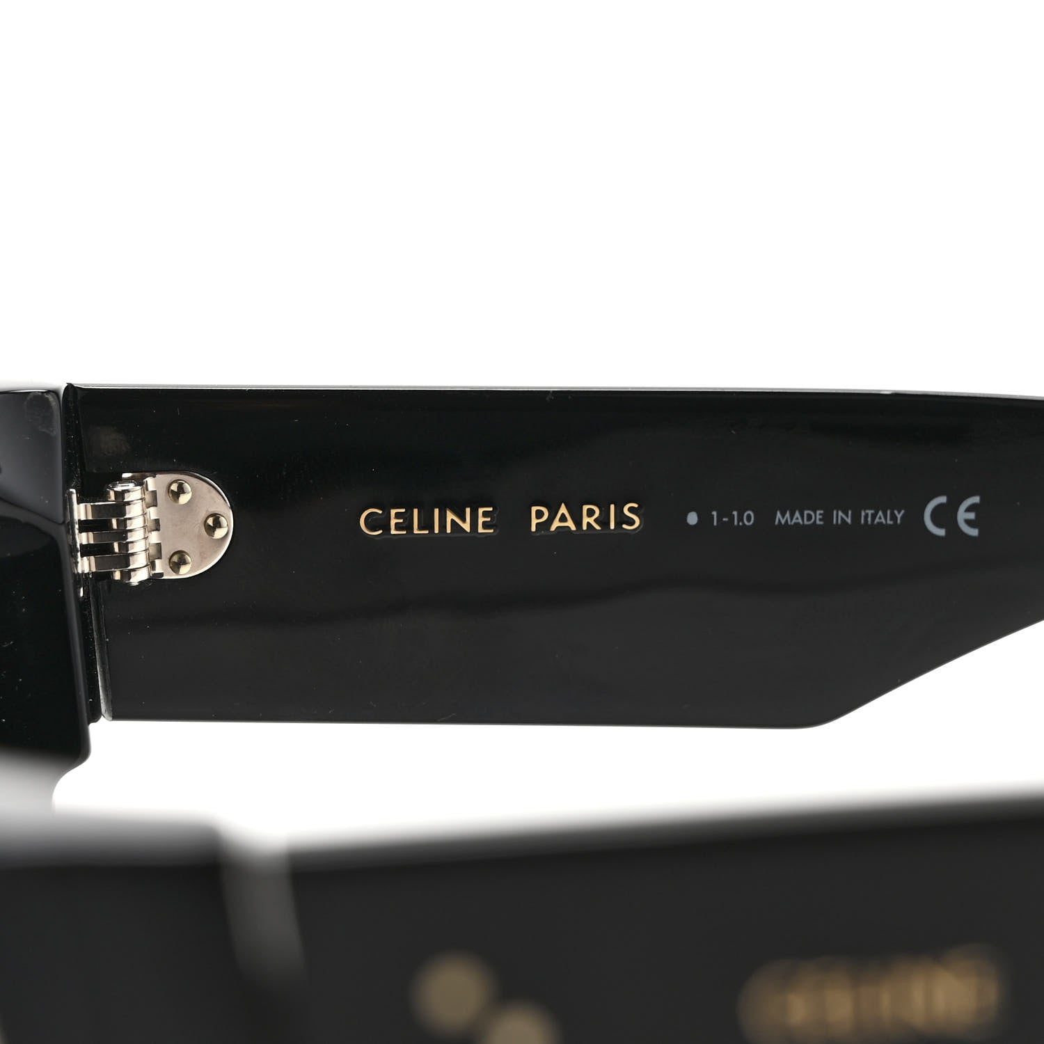 Celine Acetate Flat Top Rectangular Sunglasses CL400921 Black 5 of 7