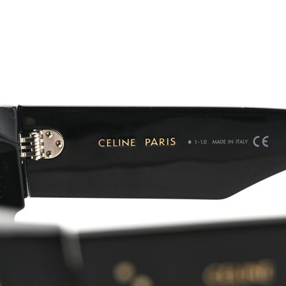 Celine Acetate Flat Top Rectangular Sunglasses CL400921 Black 5 of 7