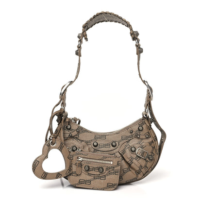 Balenciaga Coated Canvas BB Monogram Le Cagole Shoulder Bag XS Beige Brown 3 of 11