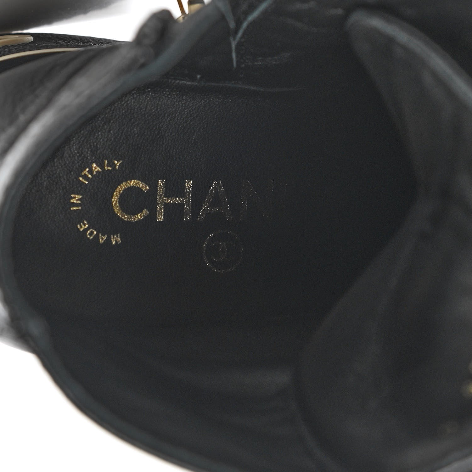 Chanel Shiny Crumpled Lambskin Lace Up Combat Boots 36 Black 7 of 9