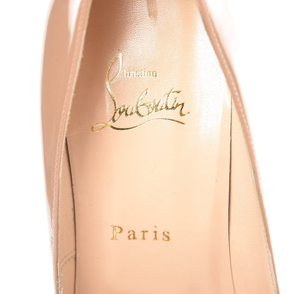 Christian Louboutin Patent Bow 110 Peep Toe Pumps 40 Nude 7 of 18