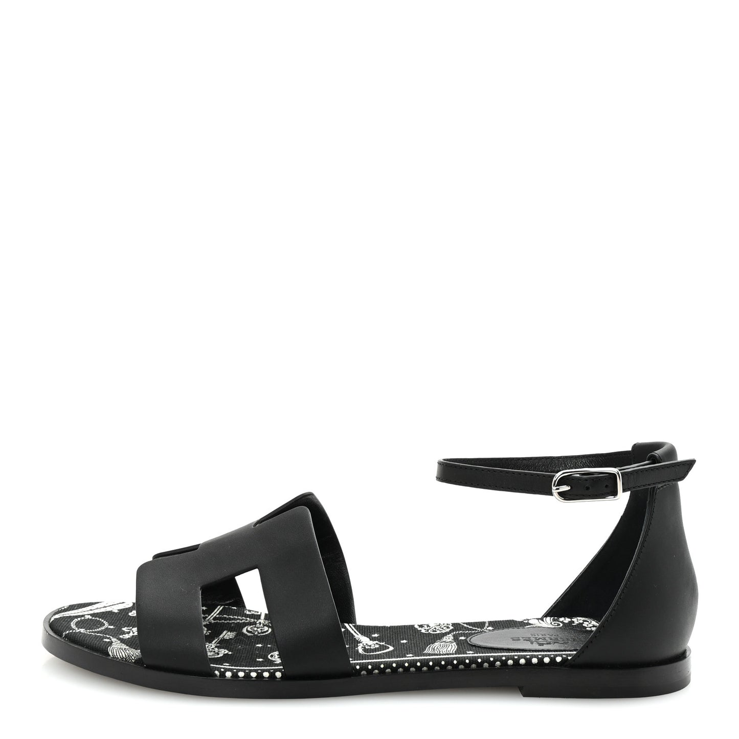 Calfskin Santorini Sandals 38 Black