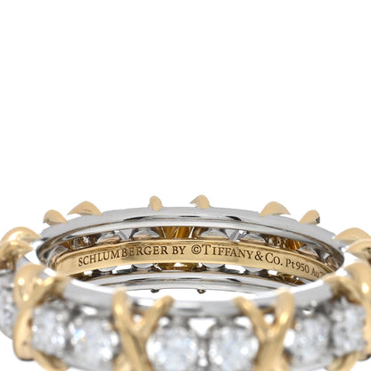 Tiffany Platinum 18K Yellow Gold Diamond Schlumberger Sixteen Stone Ring 60 9 4 of 5