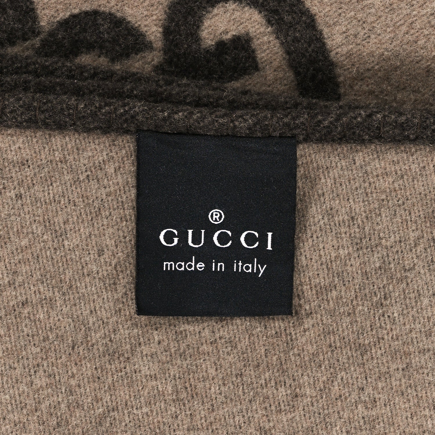 Gucci Wool Cashmere GG Monogram Blanket Dark Brown 3 of 3