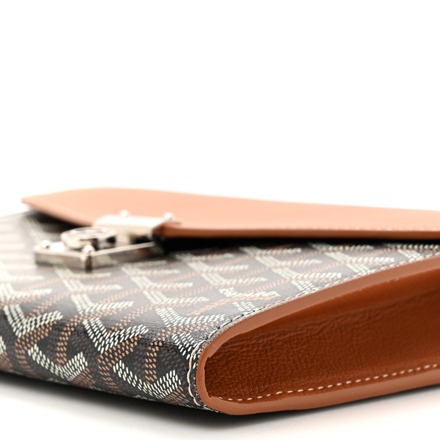 Goyardine Calfskin Chypre Wallet Pouch Black Gold