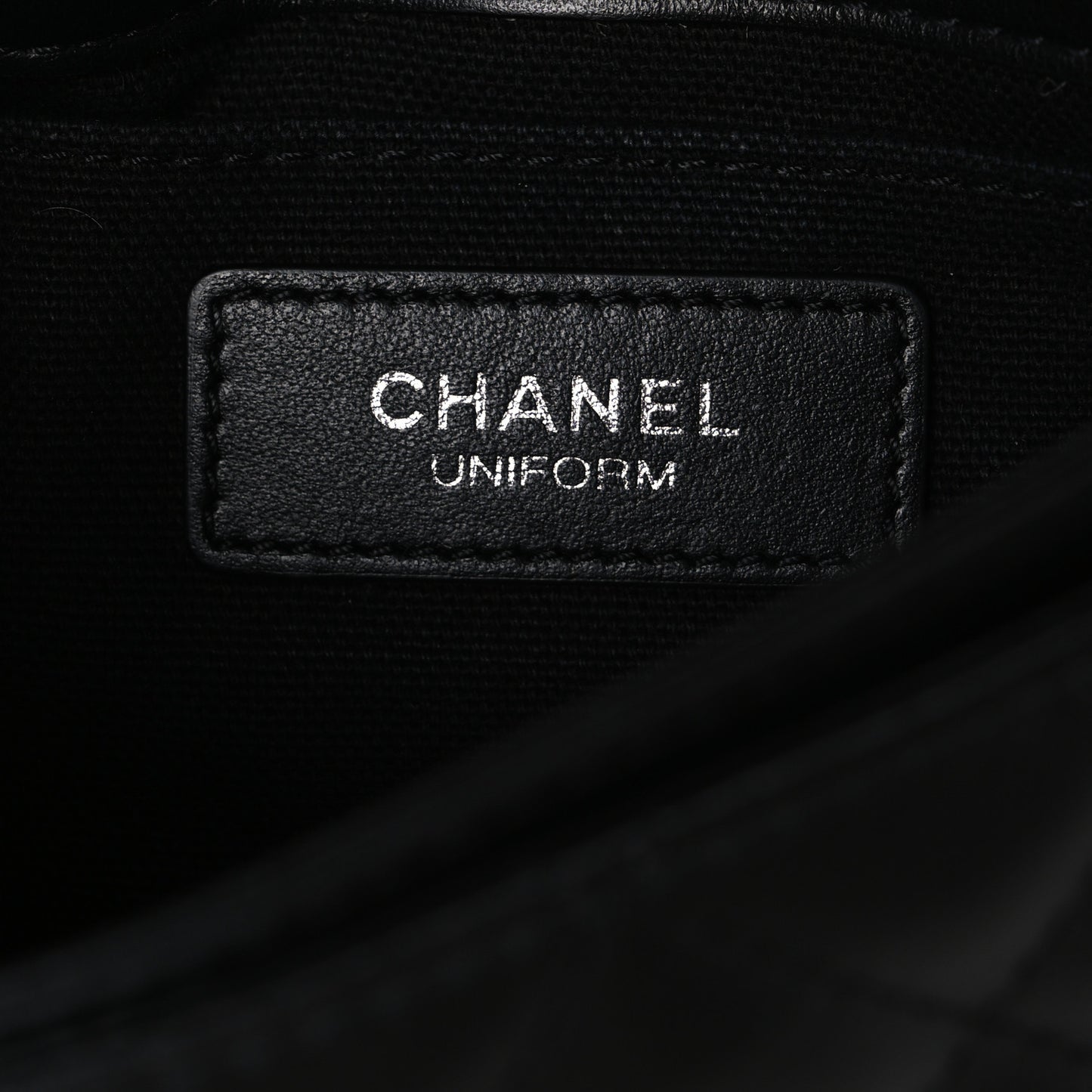 Calfskin Quilted CC Uniform Flap Belt Bag Black