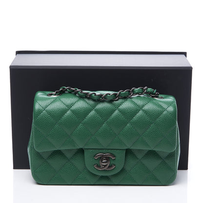 Chanel Caviar Quilted Mini Rectangular Flap Green 10 of 10
