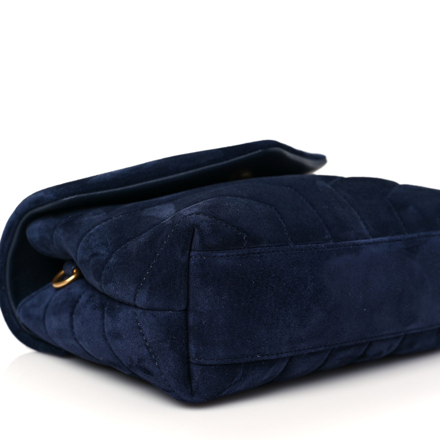 Suede Toy Loulou Shoulder Bag Deep Marine