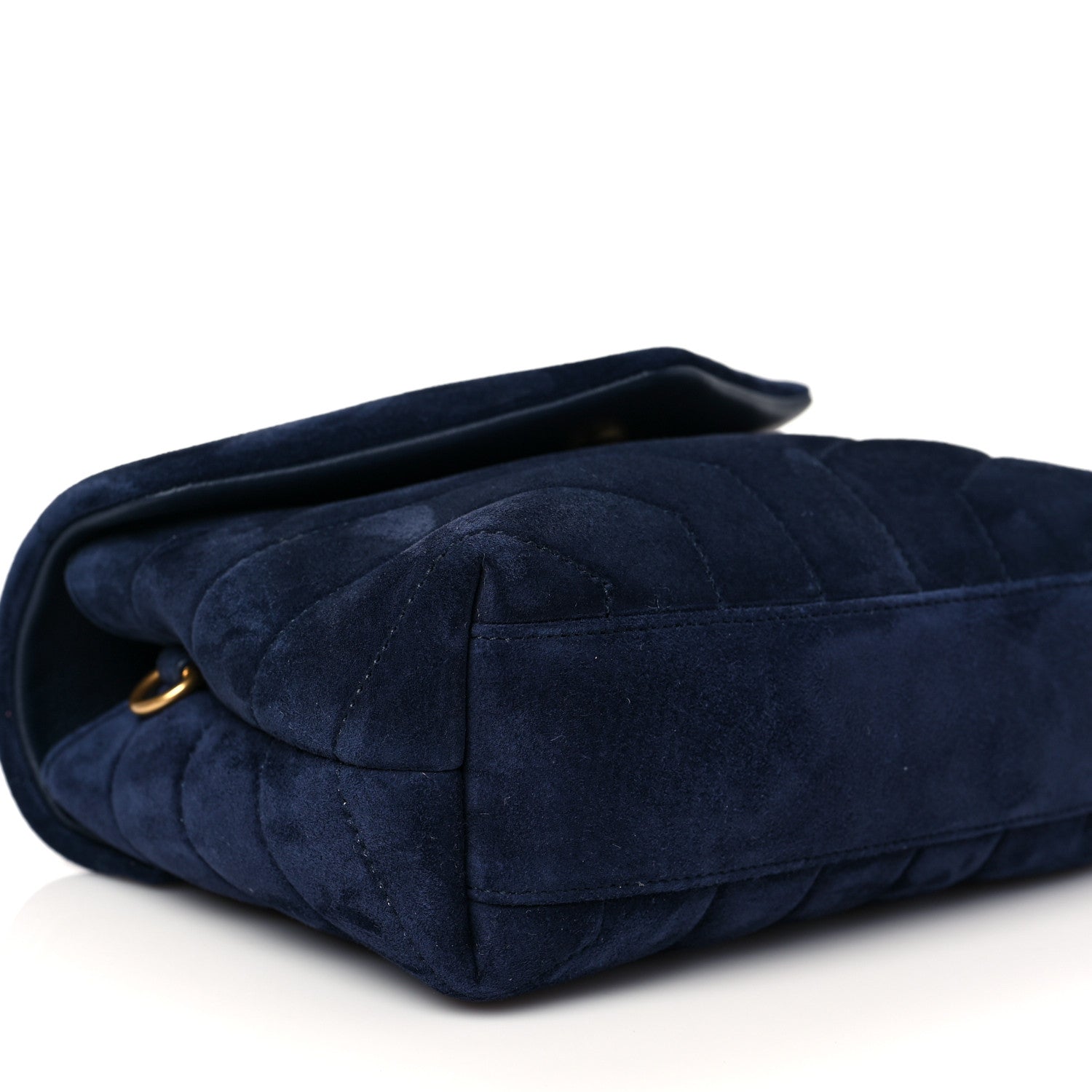 Saint Laurent Suede Toy Loulou Shoulder Bag Deep Marine 8 of 9