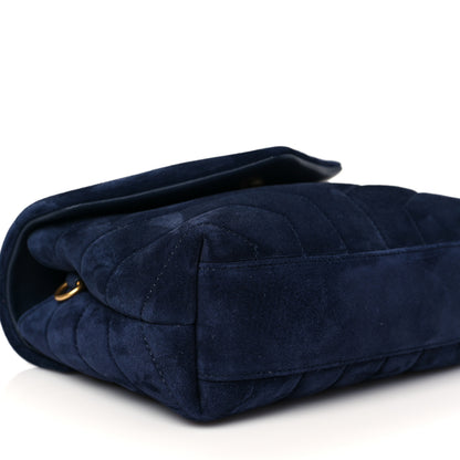 Saint Laurent Suede Toy Loulou Shoulder Bag Deep Marine 8 of 9