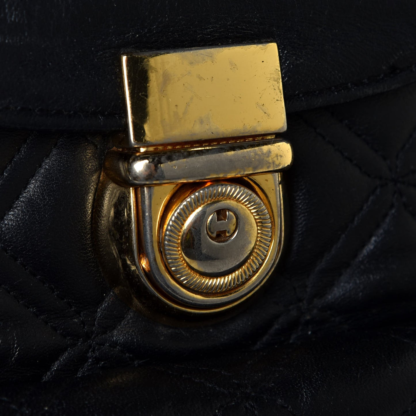 Calfskin Quilted Studded Backpack Black