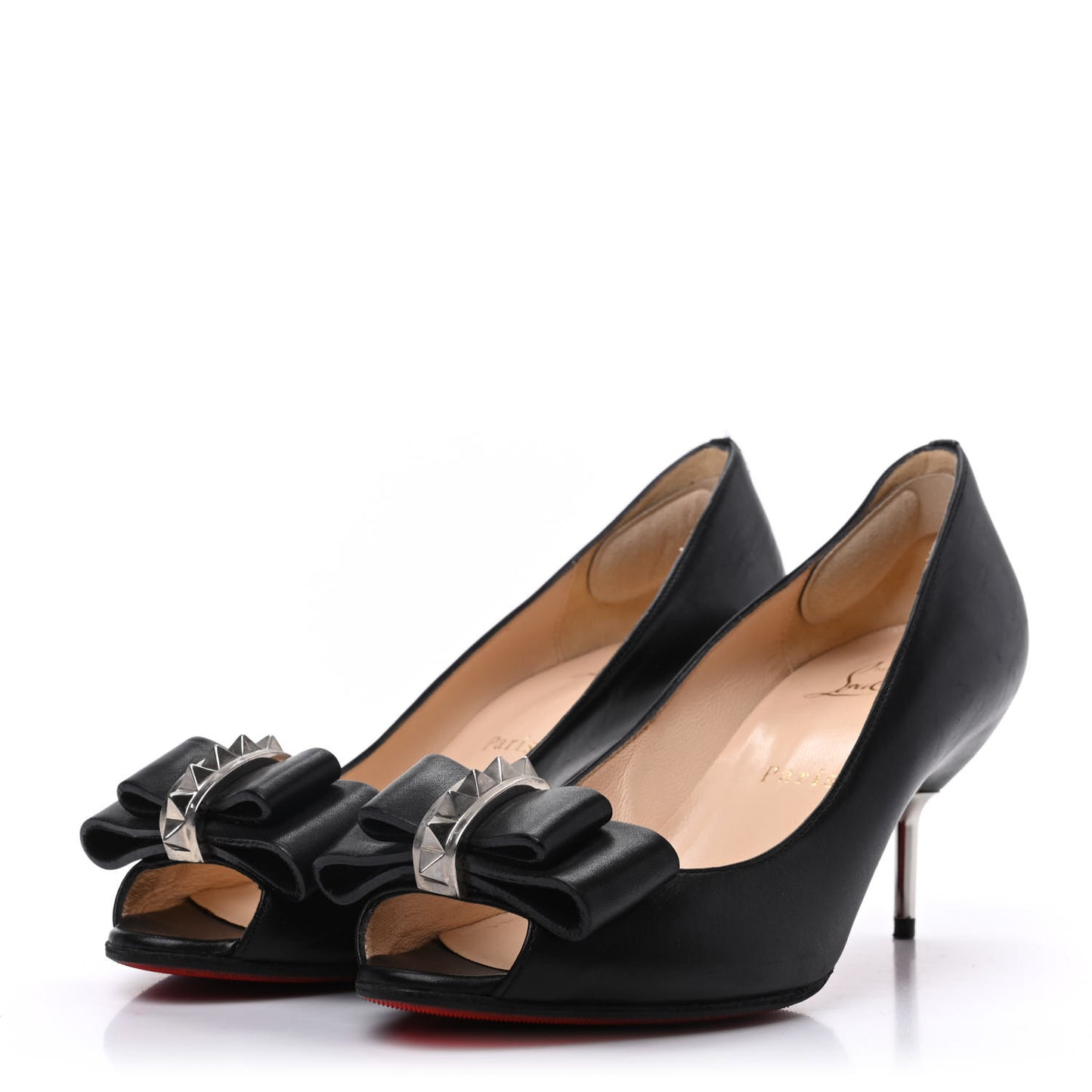 Calfskin VIP Couche Nodo 45 Pumps 36.5 Black Silver