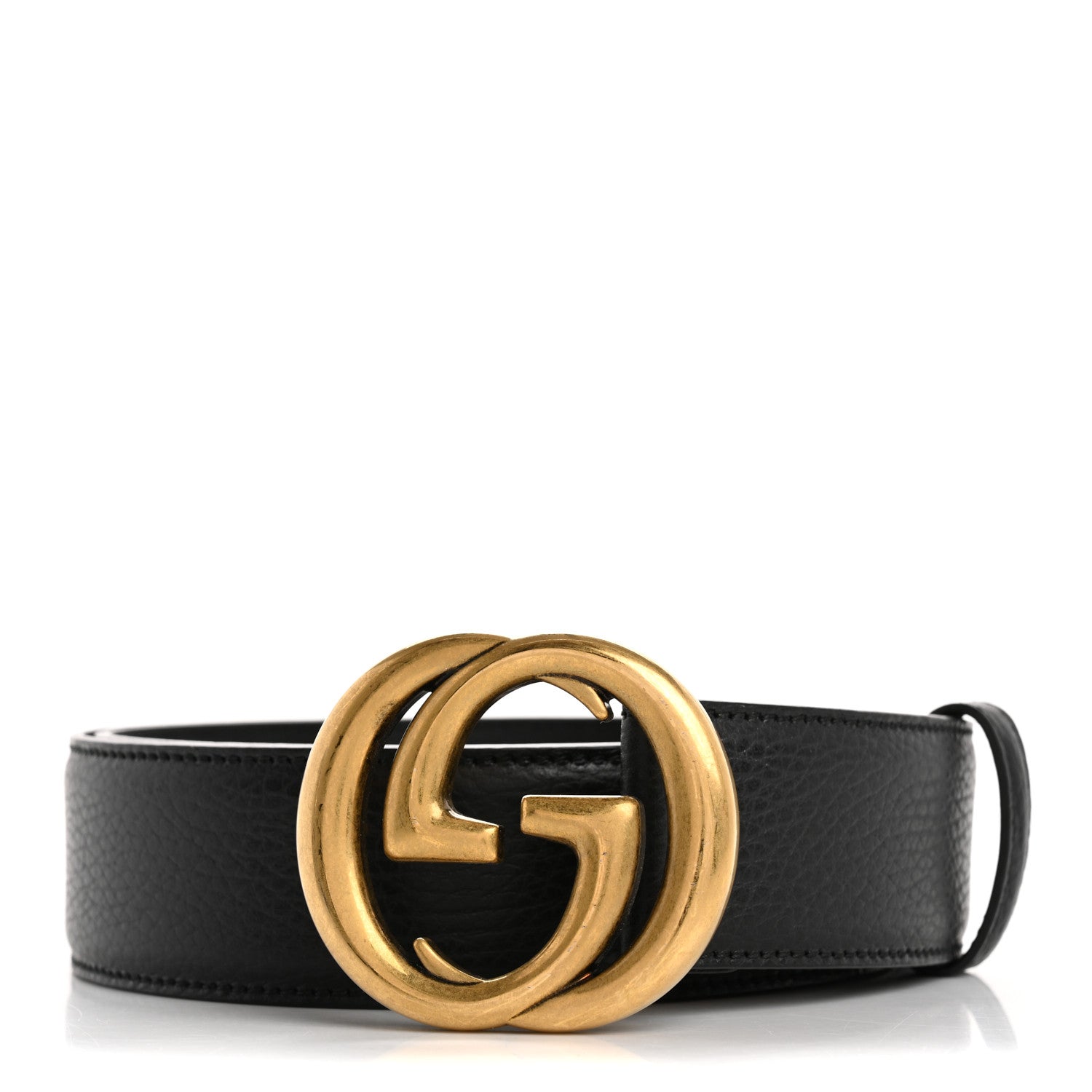 Gucci Dollar Calfskin Interlocking G Belt 85 34 Black 1 of 7