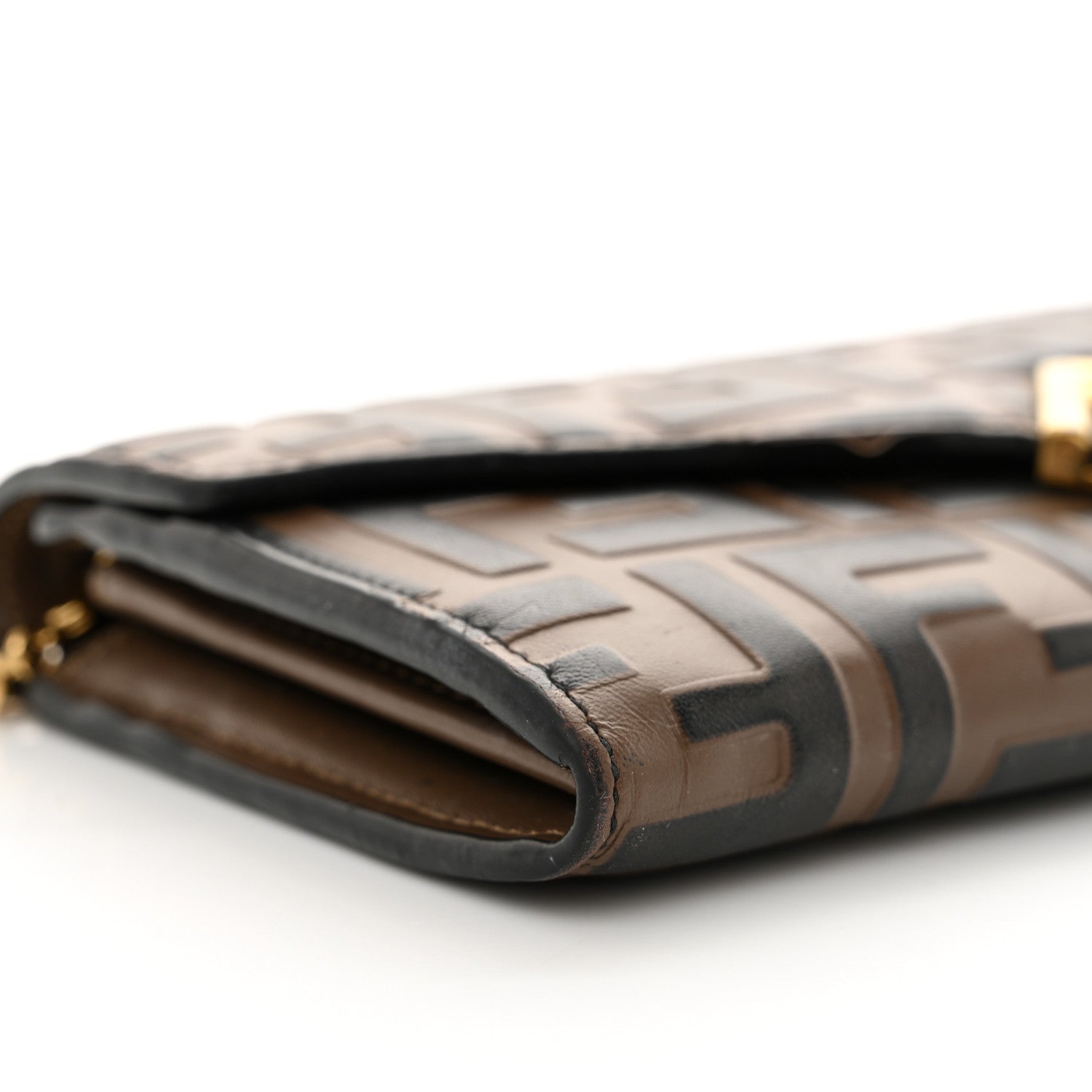 Fendi Vitello Soft FF Diamonds Continental Envelope Wallet On Chain Maya Black 9 of 14
