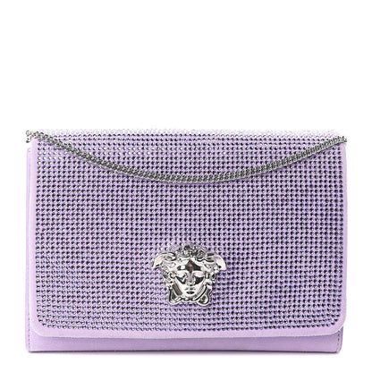 Versace Suede Palazzo Crystal Chain Evening Bag Light Purple 1 of 7