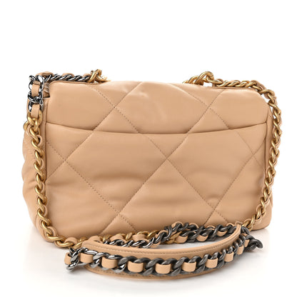 Chanel Lambskin Quilted Medium Chanel 19 Flap Dark Beige 3 of 11