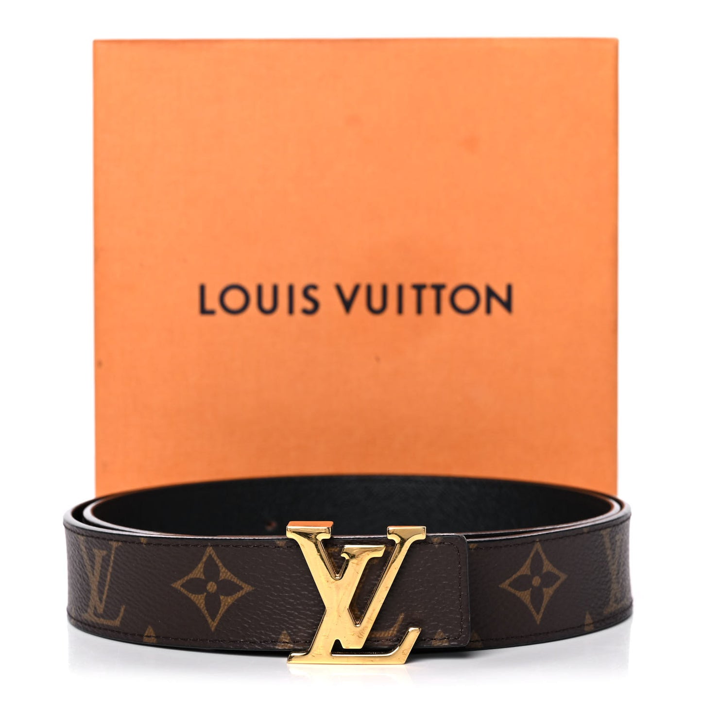Calfskin Monogram 30mm LV Initiales Reversible Belt 85 34 Black