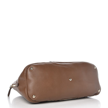 Gucci GG Supreme Monogram Margaux Calfskin Large Nice Top Handle Dome Bag Beige Ebony Acero 4 of 12