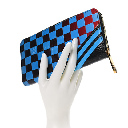 Louis Vuitton Epi Damier Race Zippy Wallet Blue Vert 2 of 10