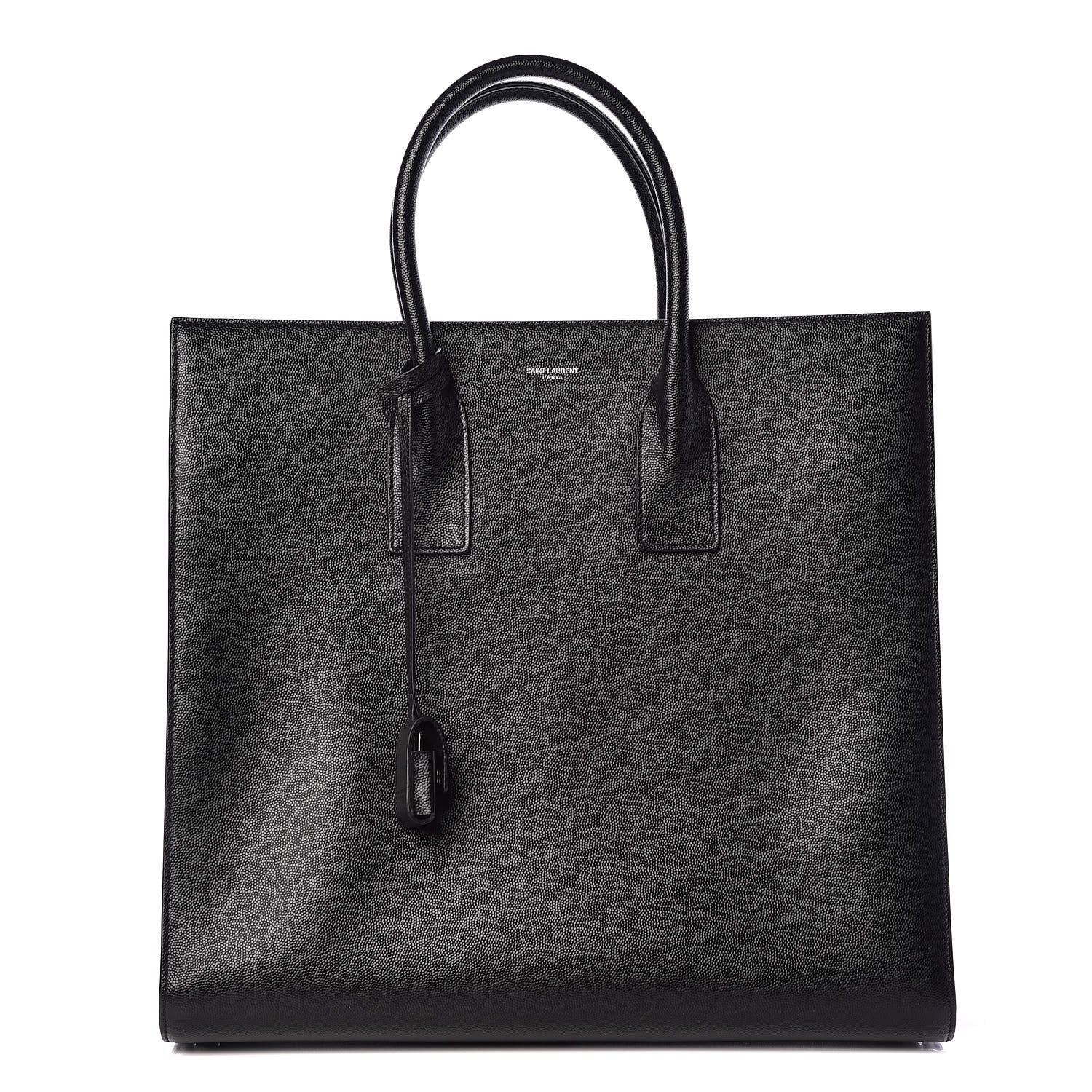 Saint Laurent Grain de Poudre Medium Museum Tote Black 1 of 11