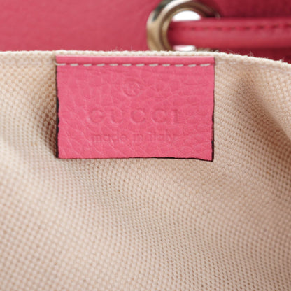 Gucci Cellarius Calfskin Medium Bamboo Backpack Glossy Pink 6 of 7