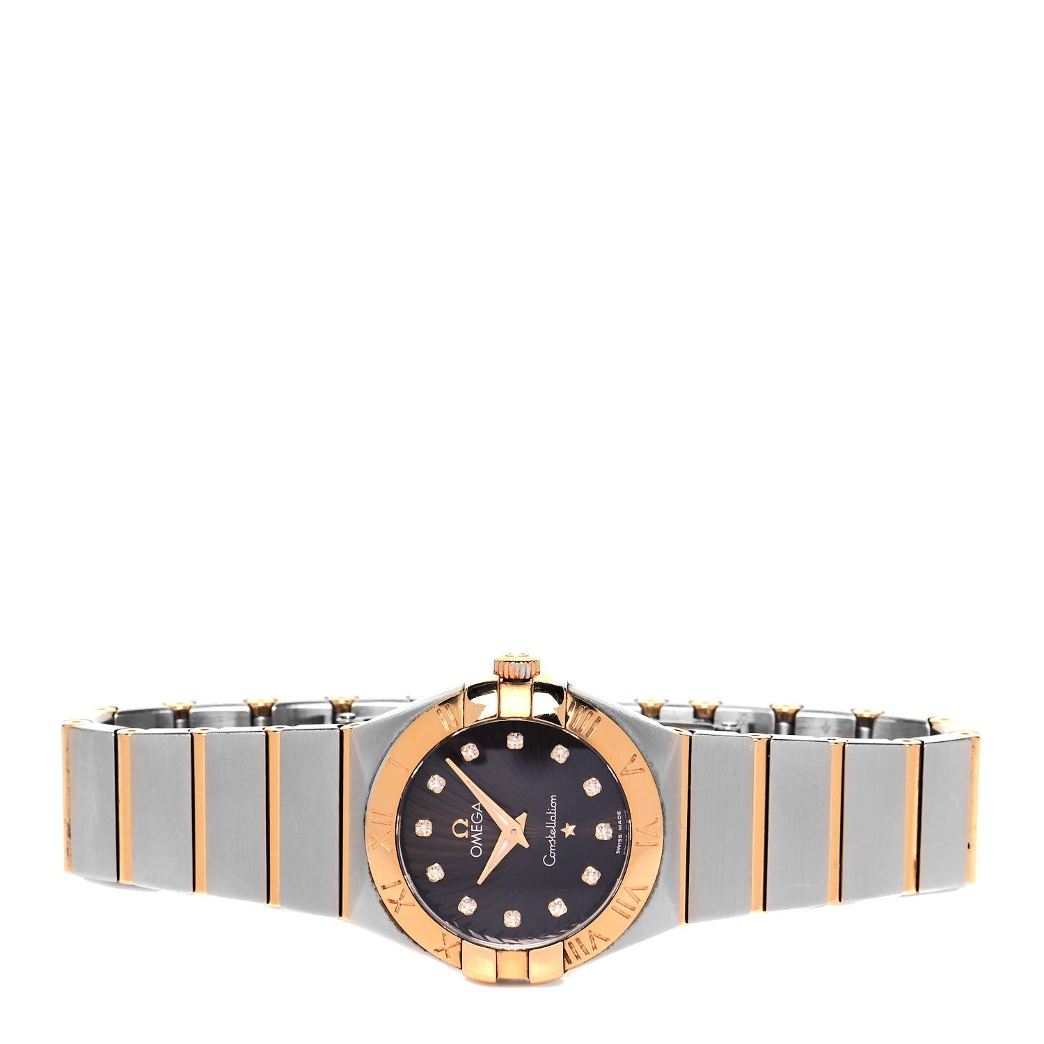 Omega Stainless Steel 18K Red Gold Diamond 27mm Constellation Quartz Watch Brown 123.20.27.60.63.001 2 of 5