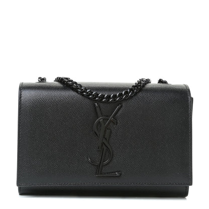Saint Laurent Grain De Poudre Small Monogram Kate Satchel Black 1 of 13